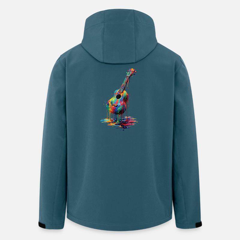Ukulele mit tropfender Farbe - Recycelte Männer Softshell-Jacke von Stanley/Stella - Dunkles Petrol