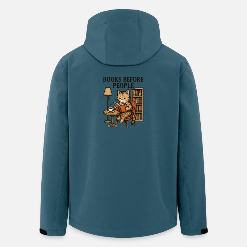 Bücher vor Menschen Katzencafé - Recycelte Männer Softshell-Jacke von Stanley/Stella - Dunkles Petrol