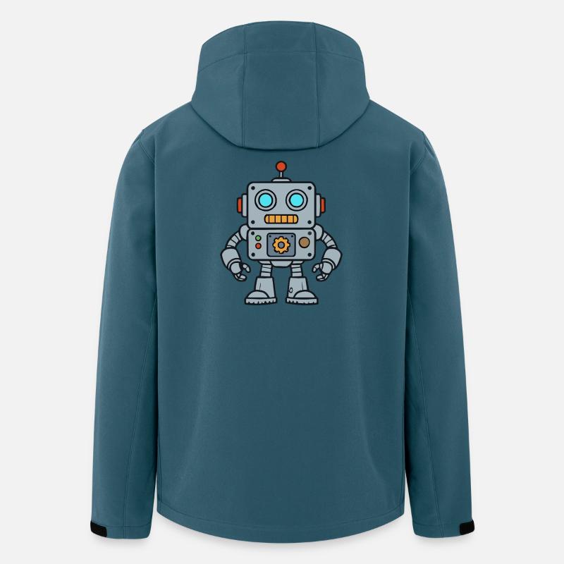 Retro Robot Pop Art - Recycelte Männer Softshell-Jacke von Stanley/Stella - Dunkles Petrol