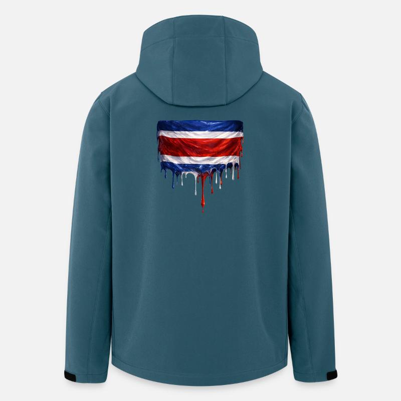 Costa Rica Dryppende Flag - Stanley/Stella herre softshelljakke i genanvendt polyester - mørk petrol