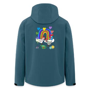 Fleurs arc-en-ciel fantastiques pour enfants poules - Veste softshell homme en polyester recyclé Stanley/Stella - bleu pétrole foncé - Dos - AI Model Male 185 light (185cm)