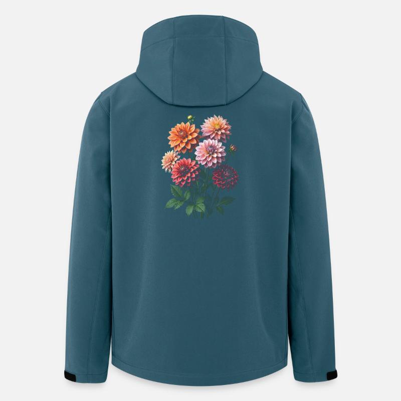 Bunte Dahlienblüten Kollektion - Recycelte Männer Softshell-Jacke von Stanley/Stella - Dunkles Petrol