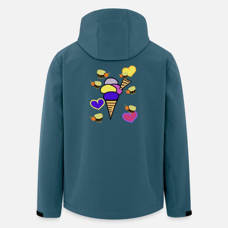 Retro Eis Eiskrem Eiscreme Bienen - Recycelte Männer Softshell-Jacke von Stanley/Stella - Dunkles Petrol