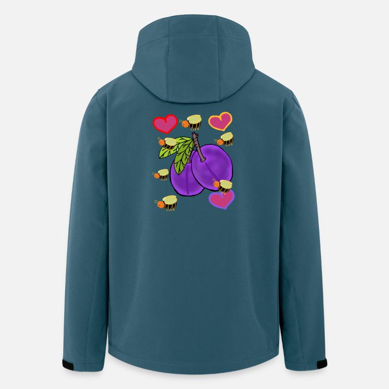 Pflaume  Pflaumen mit Bienchen-Herzen - Recycelte Männer Softshell-Jacke von Stanley/Stella - Dunkles Petrol