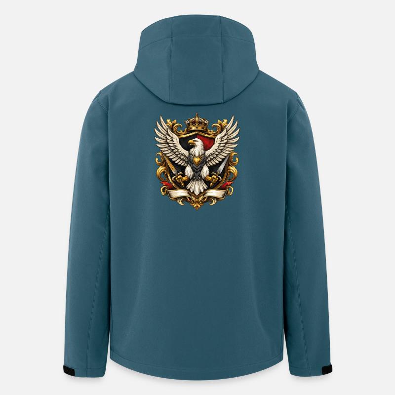 Aigle impérial avec couronne et épées - Veste softshell homme en polyester recyclé Stanley/Stella - bleu pétrole foncé