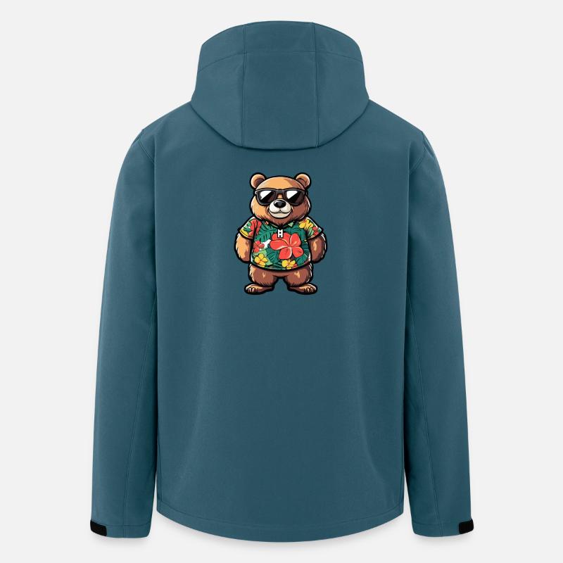 Bär Comic Urlaub - Recycelte Männer Softshell-Jacke von Stanley/Stella - Dunkles Petrol