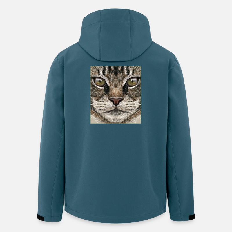 Maine-Coon-Katze - Recycelte Männer Softshell-Jacke von Stanley/Stella - Dunkles Petrol