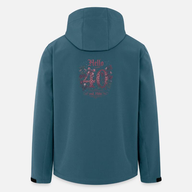 Bonjour 40 Édition Léopard Rose - Veste softshell homme en polyester recyclé Stanley/Stella - bleu pétrole foncé