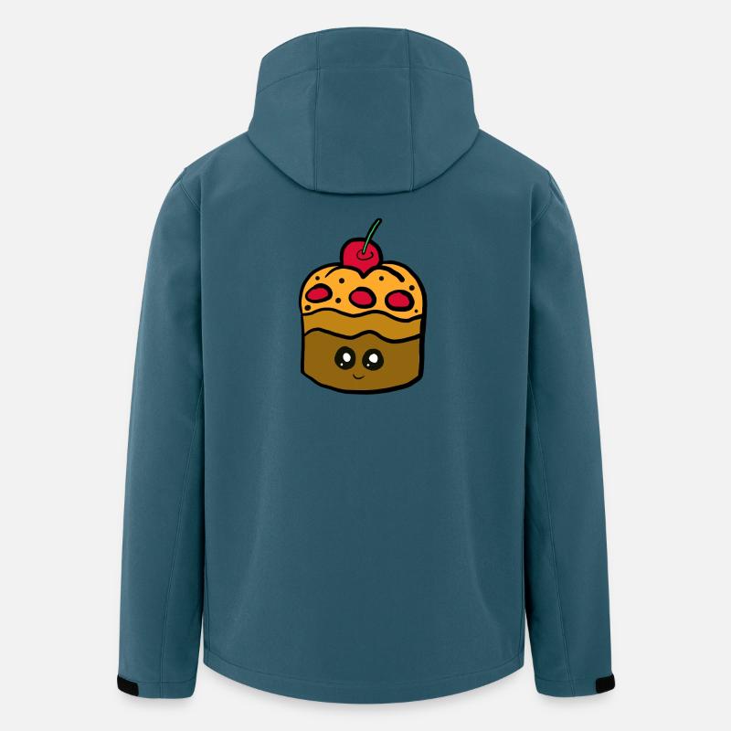 Kawaii Kuchen mit Kirsche Maffin - Recycelte Männer Softshell-Jacke von Stanley/Stella - Dunkles Petrol