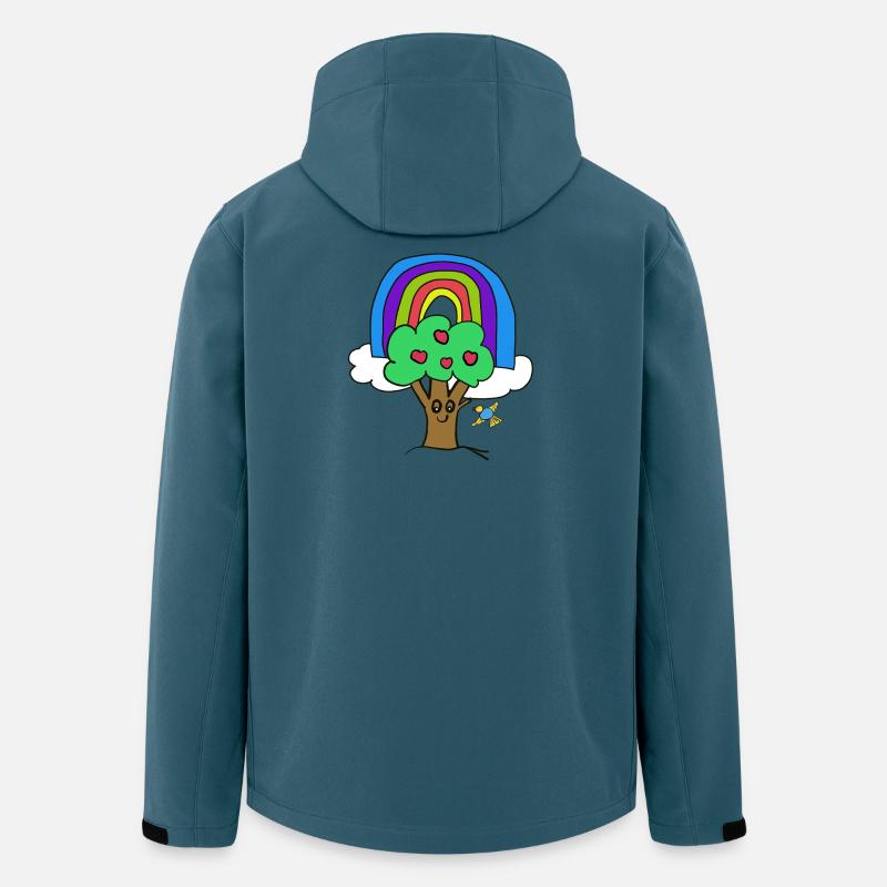 Baum Regenbogen Kind Vogel Märchen - Recycelte Männer Softshell-Jacke von Stanley/Stella - Dunkles Petrol