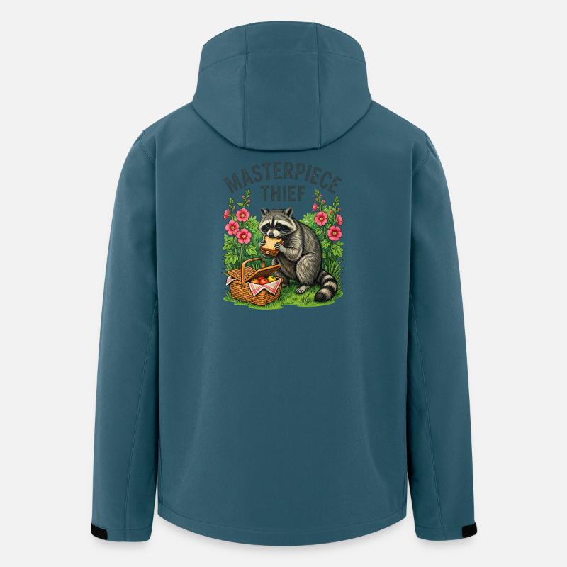 Waschbär-Picknickdieb - Recycelte Männer Softshell-Jacke von Stanley/Stella - Dunkles Petrol