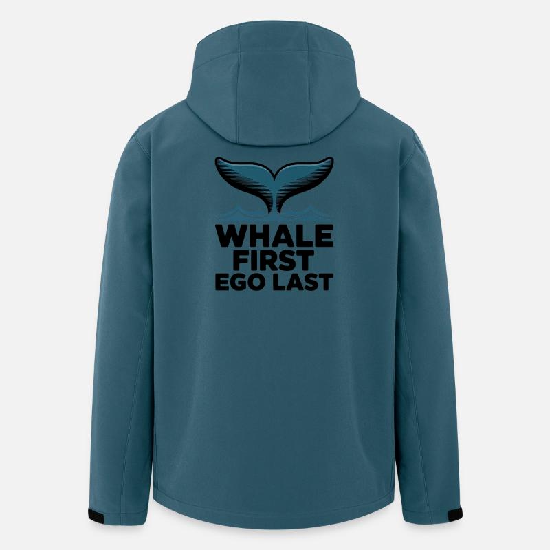 WHALE FIRST • EGO LAST #1 - Recycelte Männer Softshell-Jacke von Stanley/Stella - Dunkles Petrol