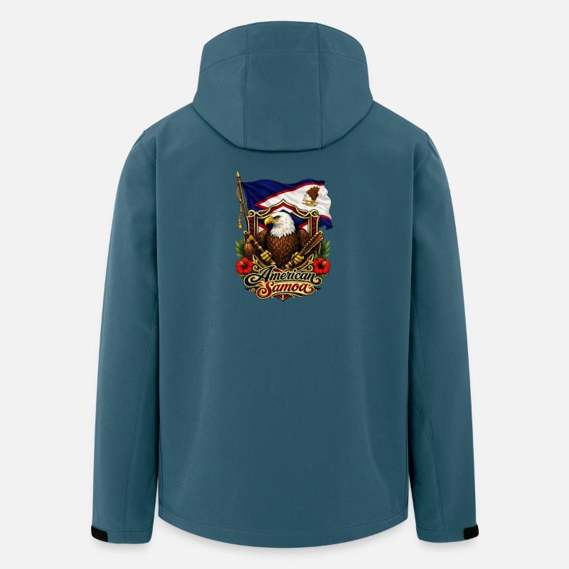 Drapeau de l’aigle des Samoa américaines - Veste softshell homme en polyester recyclé Stanley/Stella - bleu pétrole foncé