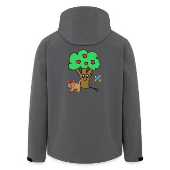 Apfelbaum Katze Vogel Kinder Garten Natur - Recycelte Männer Softshell-Jacke von Stanley/Stella - Dunkles Petrol - Hinten - AI Model Male 185 light (185cm)