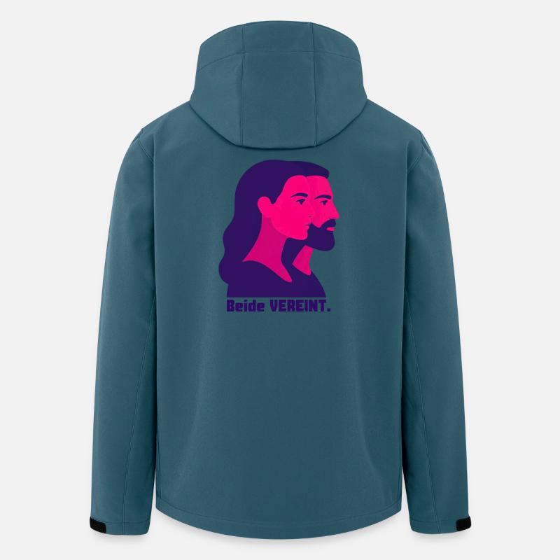 Beide Vereint: Duo-Porträts in Neon - Recycelte Männer Softshell-Jacke von Stanley/Stella - Dunkles Petrol