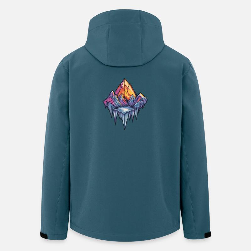 Eisberge Symbol Berge - Recycelte Männer Softshell-Jacke von Stanley/Stella - Dunkles Petrol