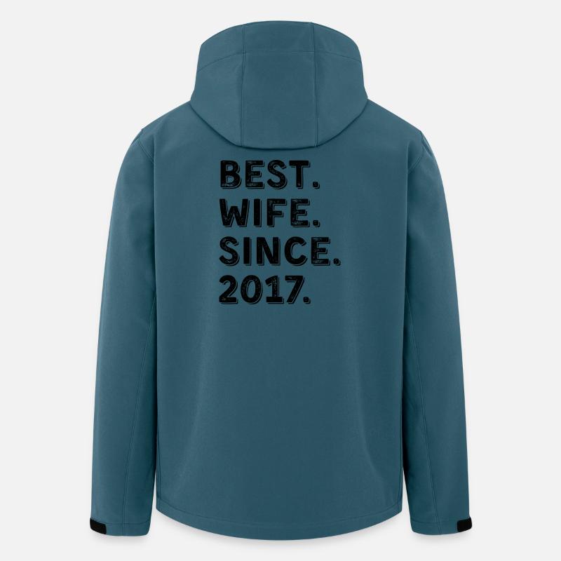 Beste Ehefrau seit 2017 9-jähriges Jubiläumsgeschenk - Recycelte Männer Softshell-Jacke von Stanley/Stella - Dunkles Petrol