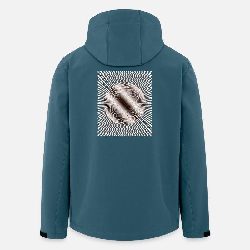 Kreiswirbel Illusionsmuster - Recycelte Männer Softshell-Jacke von Stanley/Stella - Dunkles Petrol