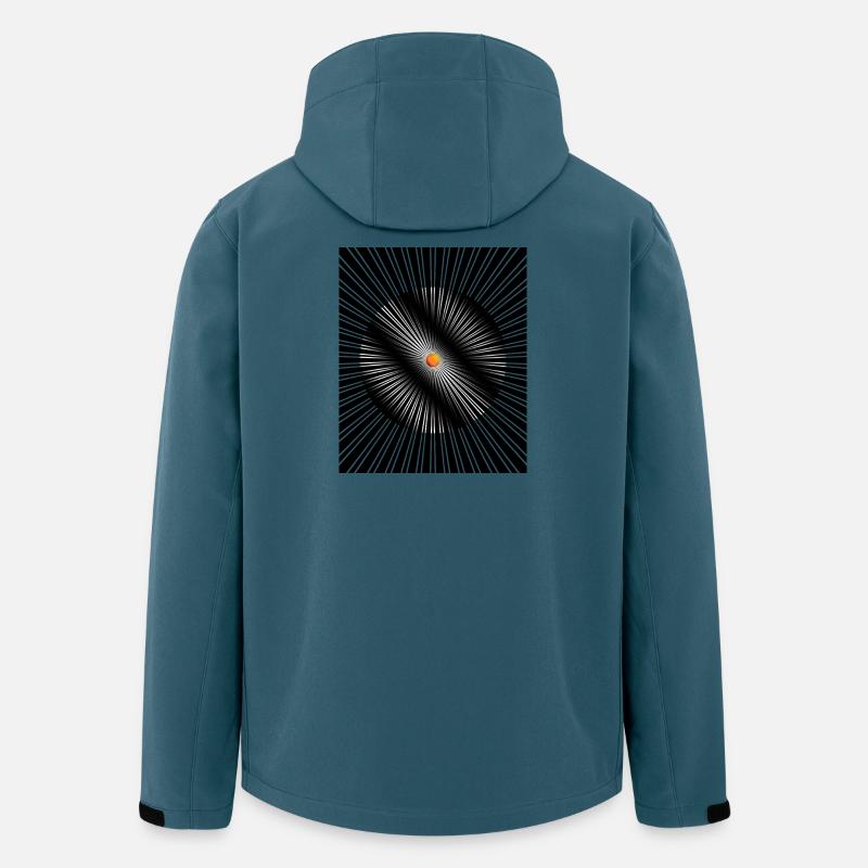 Sonnenrad Spirale Neon Zentrum - Recycelte Männer Softshell-Jacke von Stanley/Stella - Dunkles Petrol