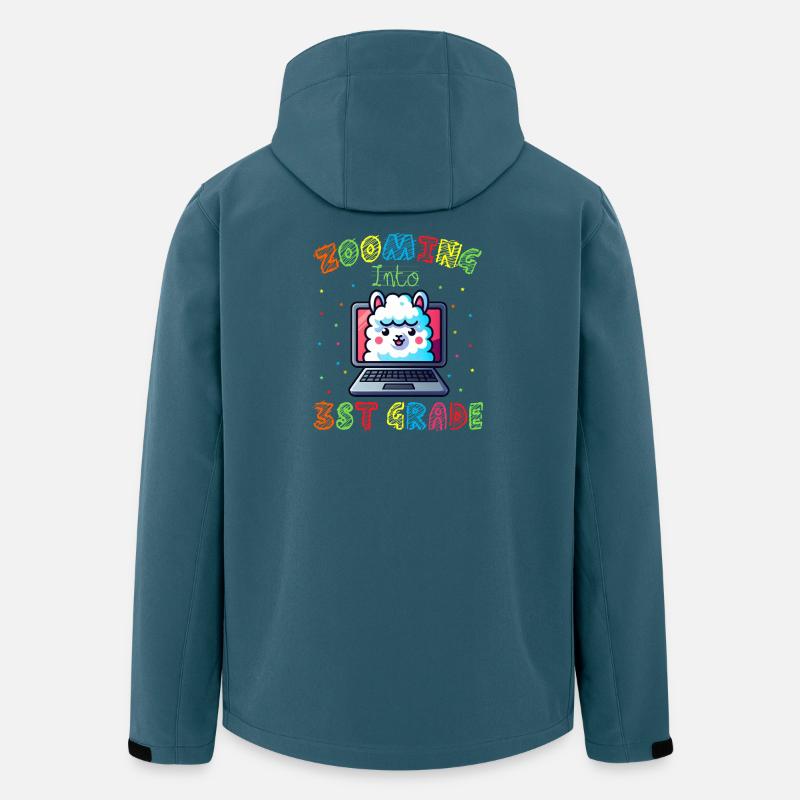 Lama Code Arc-en-Ciel Numérique - Veste softshell homme en polyester recyclé Stanley/Stella - bleu pétrole foncé