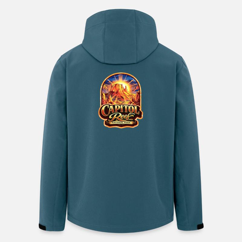 Capitol Reef Sonnenuntergang Sticker - Recycelte Männer Softshell-Jacke von Stanley/Stella - Dunkles Petrol