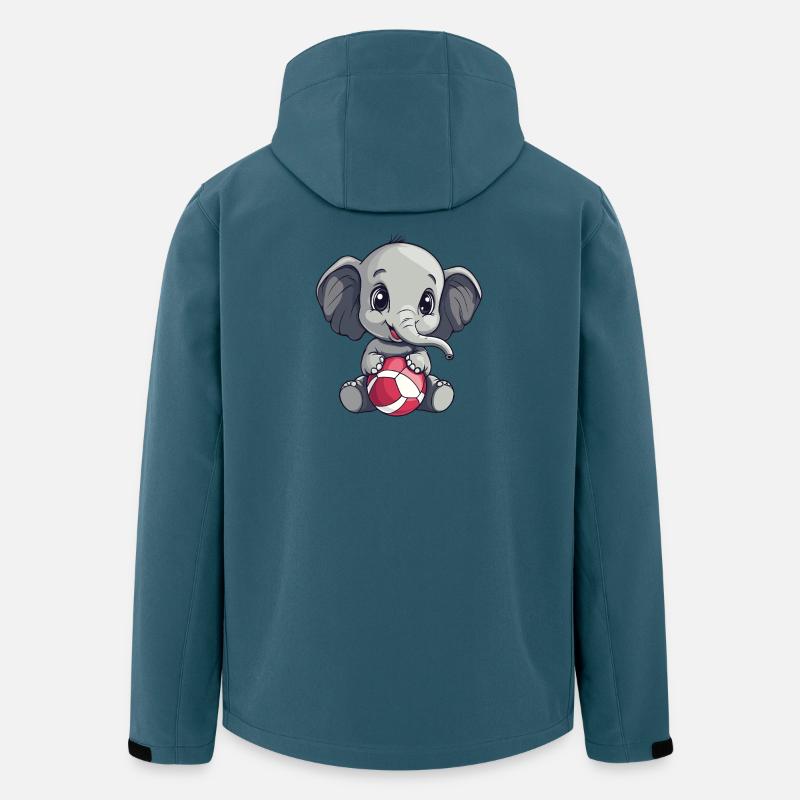 Kleiner Elefant mit Ball - Recycelte Männer Softshell-Jacke von Stanley/Stella - Dunkles Petrol