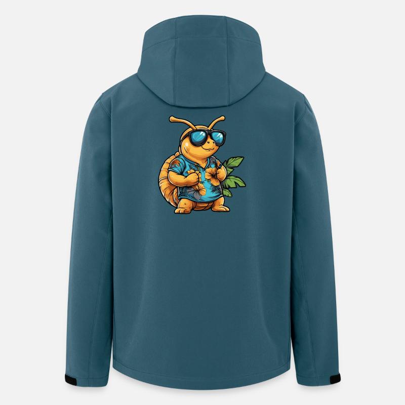 Schnecke Comic Urlaub - Recycelte Männer Softshell-Jacke von Stanley/Stella - Dunkles Petrol