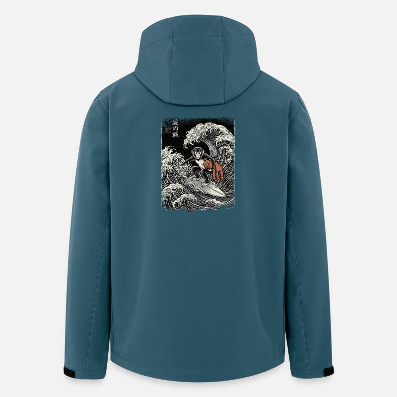 Ukiyo-e Baby Monkey Punch - Recycelte Männer Softshell-Jacke von Stanley/Stella - Dunkles Petrol
