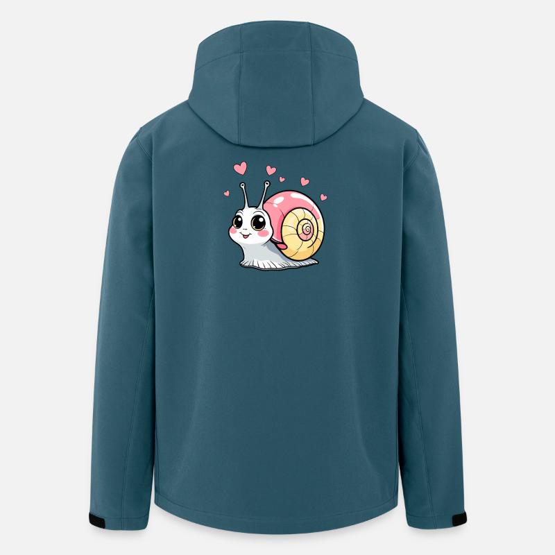 Escargot au cœur mignon - Veste softshell homme en polyester recyclé Stanley/Stella - bleu pétrole foncé