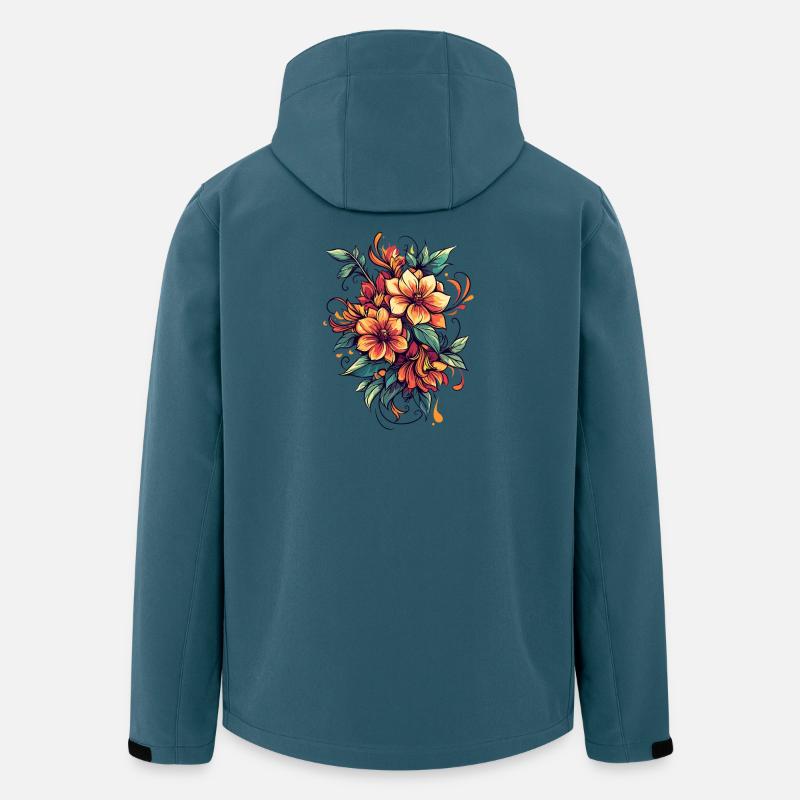 Bouquet de Fleurs de Feu - Veste softshell homme en polyester recyclé Stanley/Stella - bleu pétrole foncé