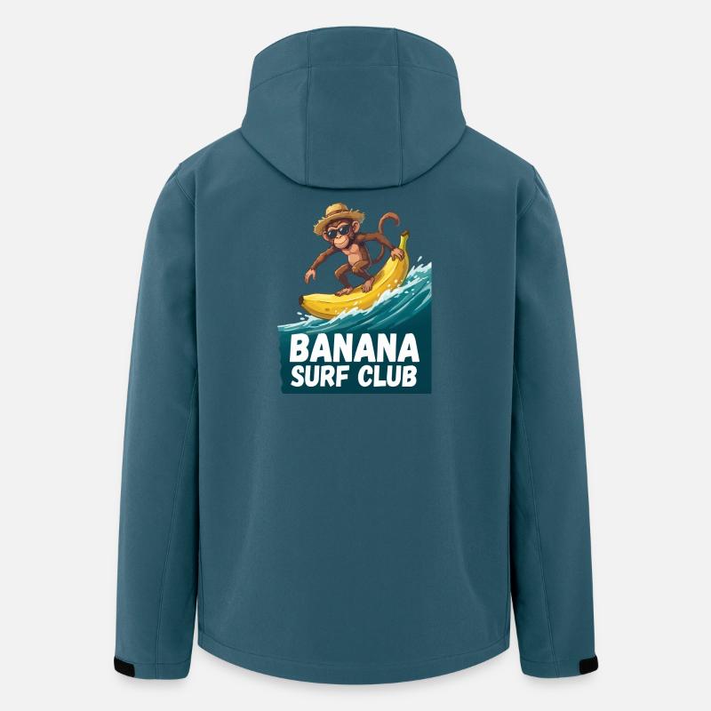 Bananen-Surfclub-Affe - Recycelte Männer Softshell-Jacke von Stanley/Stella - Dunkles Petrol