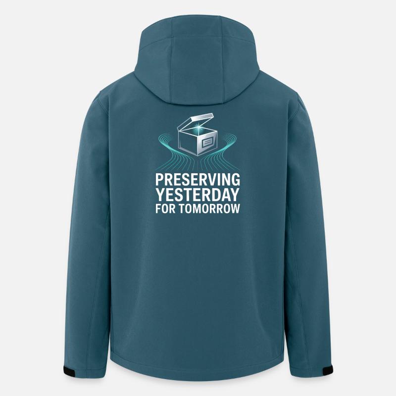 Préserver hier pour demain - Veste softshell homme en polyester recyclé Stanley/Stella - bleu pétrole foncé