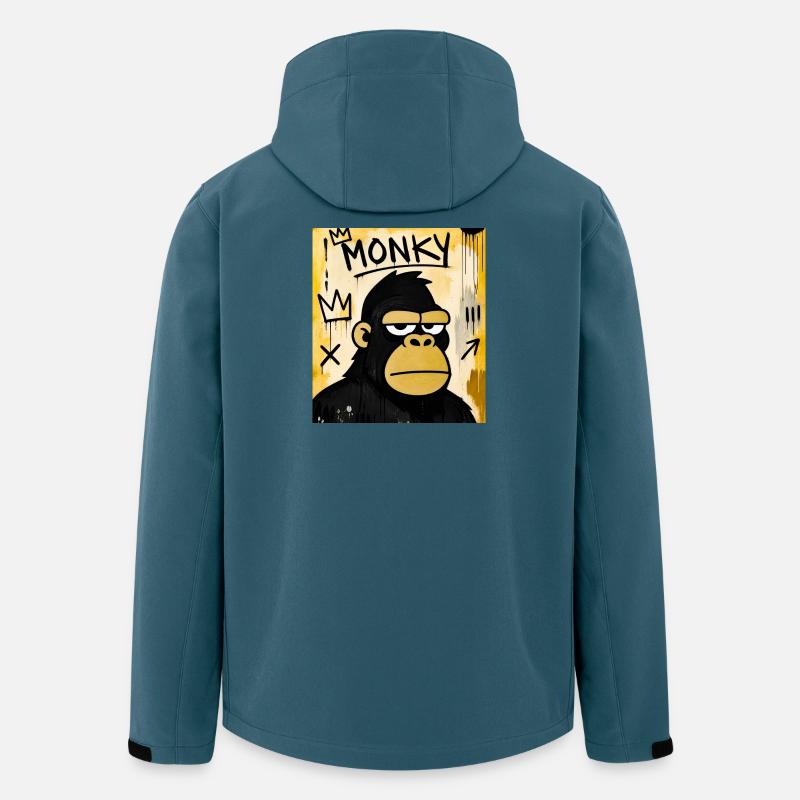 Monky Graffiti Ape - Recycelte Männer Softshell-Jacke von Stanley/Stella - Dunkles Petrol