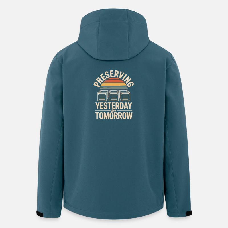 Préserver hier pour demain - Veste softshell homme en polyester recyclé Stanley/Stella - bleu pétrole foncé
