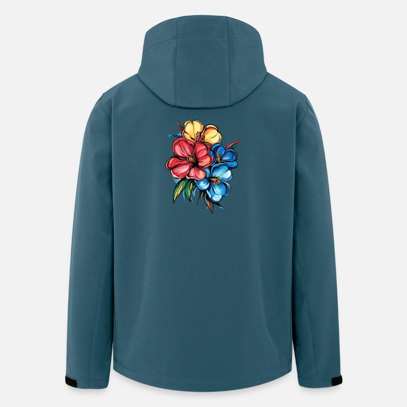 Tropische Hibiskus-Explosion - Recycelte Männer Softshell-Jacke von Stanley/Stella - Dunkles Petrol