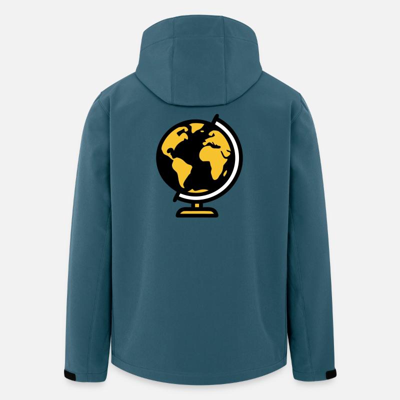 Globus Weltkugel Erde Schule - Recycelte Männer Softshell-Jacke von Stanley/Stella - Dunkles Petrol