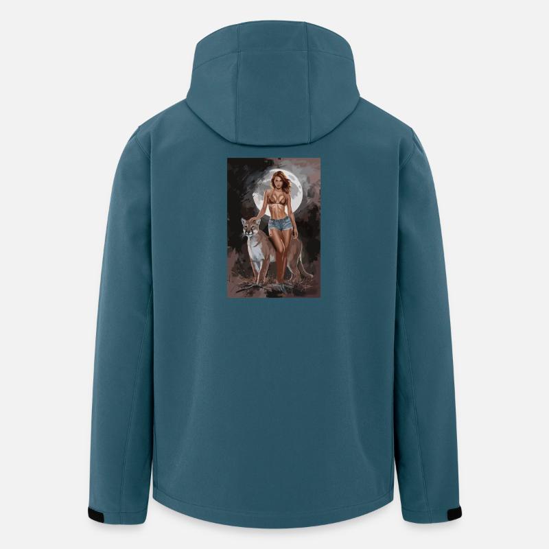 Marcheur de la Lune - Veste softshell homme en polyester recyclé Stanley/Stella - bleu pétrole foncé