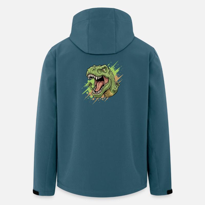 Wütender T Rex mit Farbschwall - Recycelte Männer Softshell-Jacke von Stanley/Stella - Dunkles Petrol