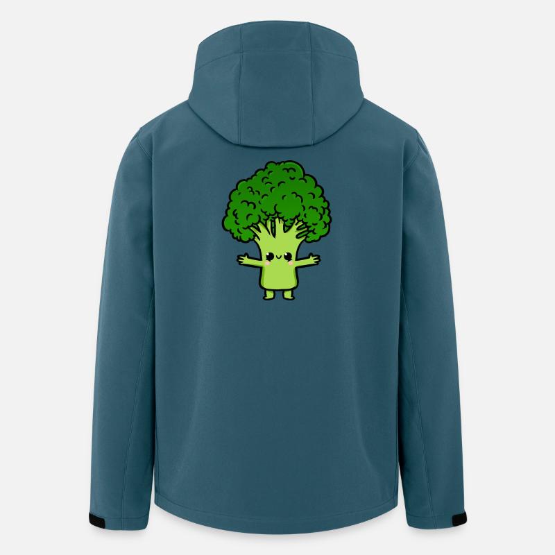 Kawaii Brokkoli-Buddy-Illustration - Recycelte Männer Softshell-Jacke von Stanley/Stella - Dunkles Petrol