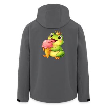 Süßer Frosch mit Eiskrone Sommer Eiscreme Cartoon - Men’s Recycled Softshell Jacket by Stanley/Stella - stargazer - Back - AI Model Male 185 light (185cm)