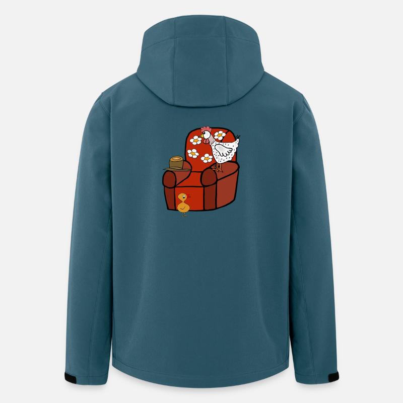Poulets drôles après le travail - Veste softshell homme en polyester recyclé Stanley/Stella - bleu pétrole foncé