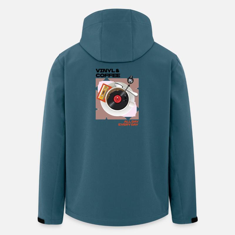 Vinyl & Coffee All Day Every Day - Men’s Recycled Softshell Jacket by Stanley/Stella - stargazer