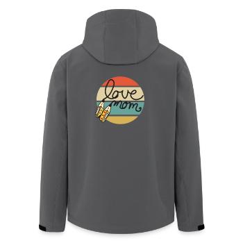Avec amour maman - Veste softshell homme en polyester recyclé Stanley/Stella - bleu pétrole foncé - Dos - AI Model Male 185 light (185cm)
