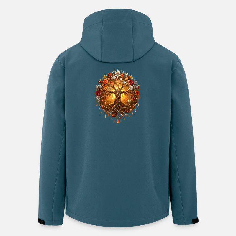Fire Tree in Mandala - Men’s Recycled Softshell Jacket by Stanley/Stella - stargazer