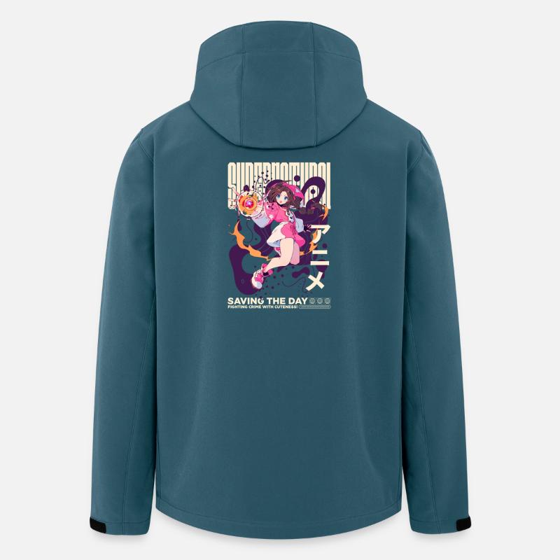 Anime Cute Hero - Veste softshell homme en polyester recyclé Stanley/Stella - bleu pétrole foncé