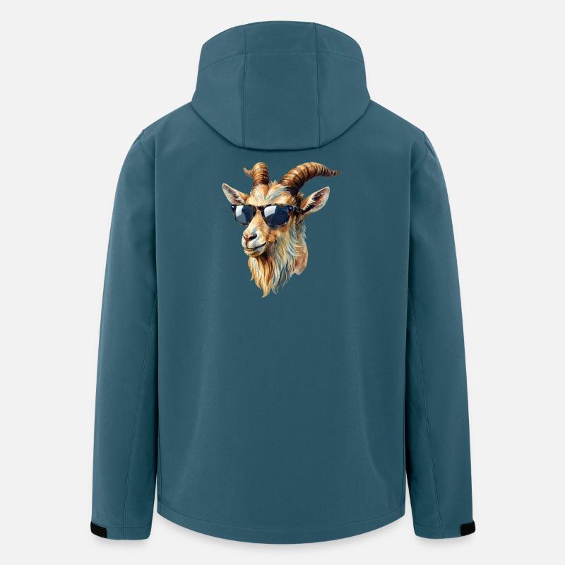 Cool Goat with Sunglasses - Men’s Recycled Softshell Jacket by Stanley/Stella - stargazer