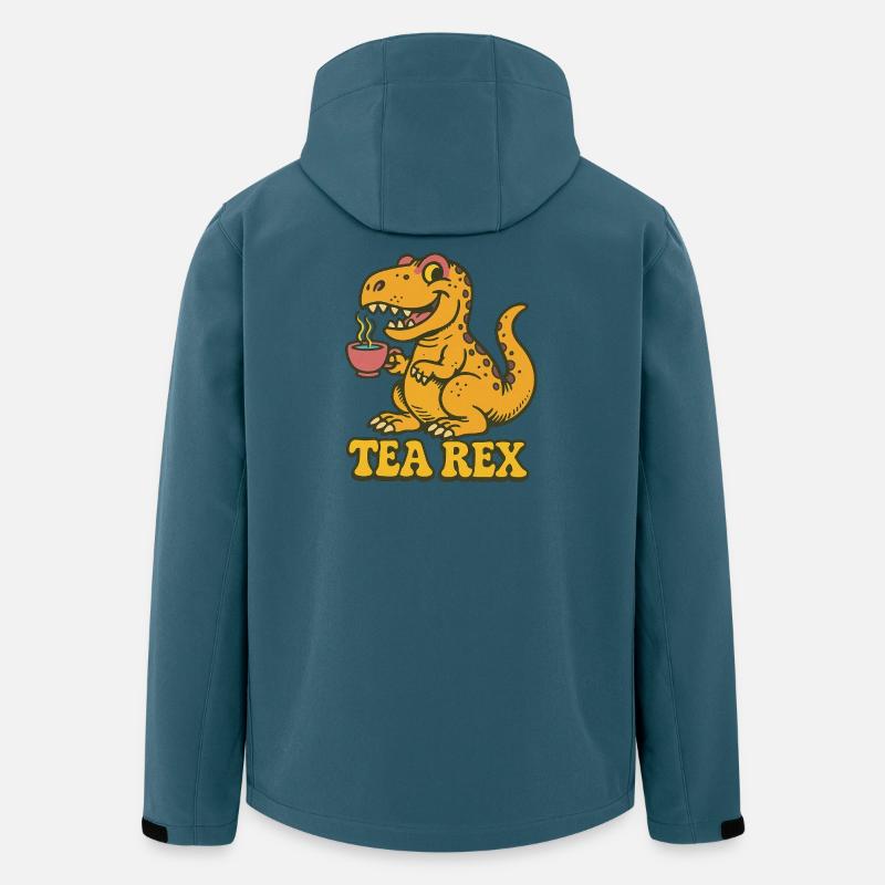 Tea Rex: Dinosaurier-Teezeit - Recycelte Männer Softshell-Jacke von Stanley/Stella - Dunkles Petrol