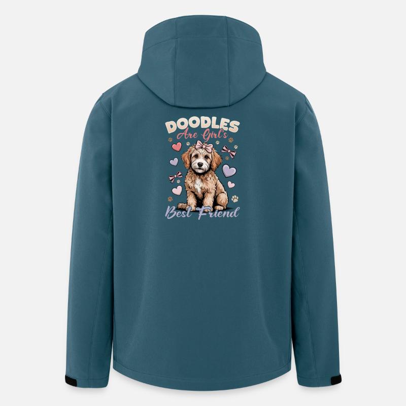 Race de chien Goldendoodle - Veste softshell homme en polyester recyclé Stanley/Stella - bleu pétrole foncé