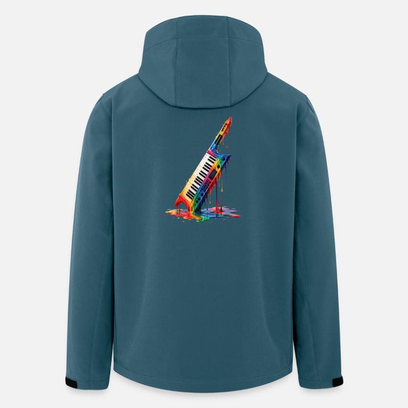 Keytar mit tropfenden Farben - Recycelte Männer Softshell-Jacke von Stanley/Stella - Dunkles Petrol