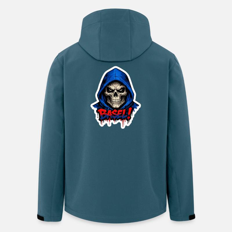 Basel Totenkopf - Recycelte Männer Softshell-Jacke von Stanley/Stella - Dunkles Petrol